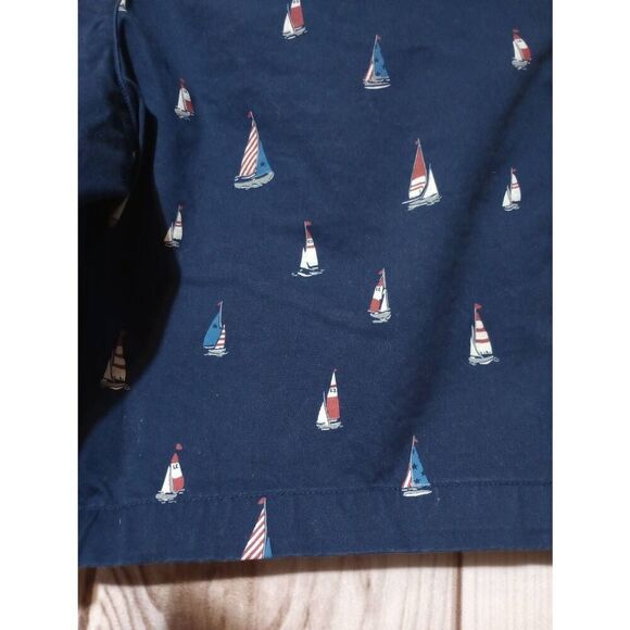 Land's End Shorts Men's 37 Traditional Fit Navy Chino Sail Boat - Picture 3 of 6